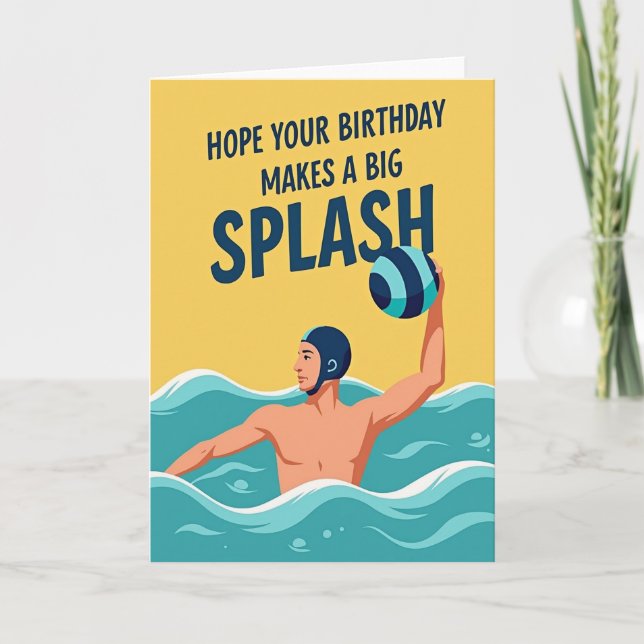 Carte d'anniversaire joyeuse avec thème d'eau (Devant)