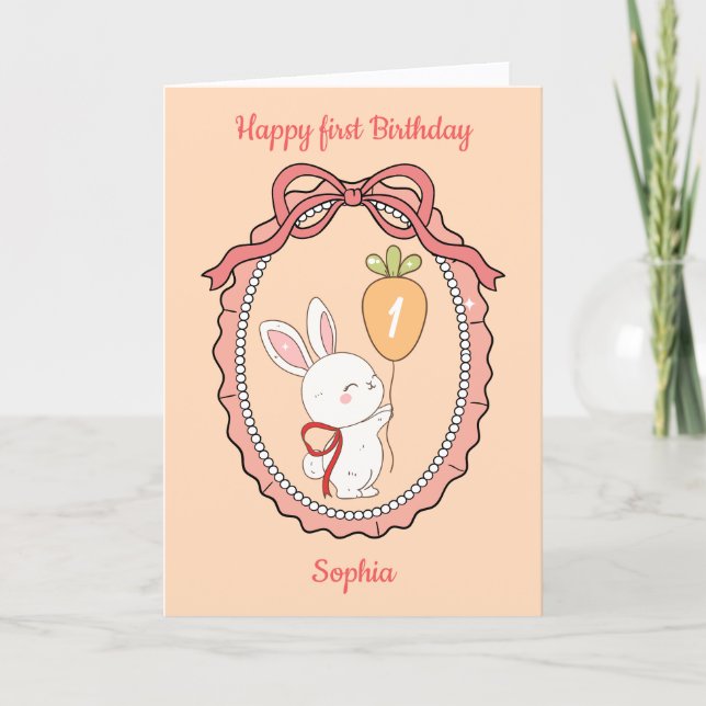 Carte d'anniversaire joyeuse avec un ballon en for (Devant)