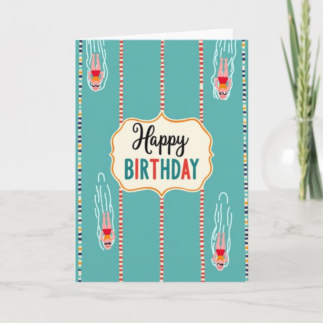 Carte d'anniversaire Joyeuse Baignade (Devant)