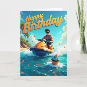 Carte d'anniversaire Joyeuse balade aquatique