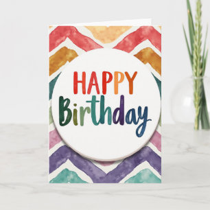 Carte d'anniversaire joyeuse Chevron