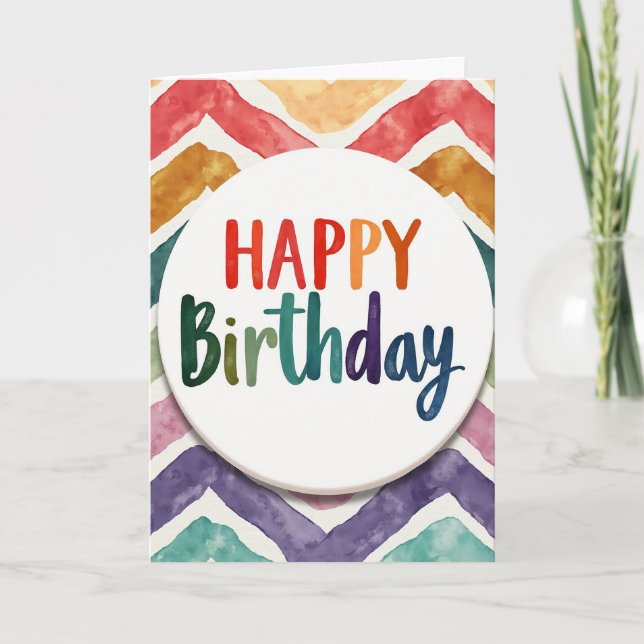 Carte d'anniversaire joyeuse Chevron (Devant)
