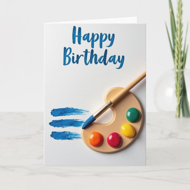 Carte d'anniversaire Joyeuse Coup de Pinceau (Devant)