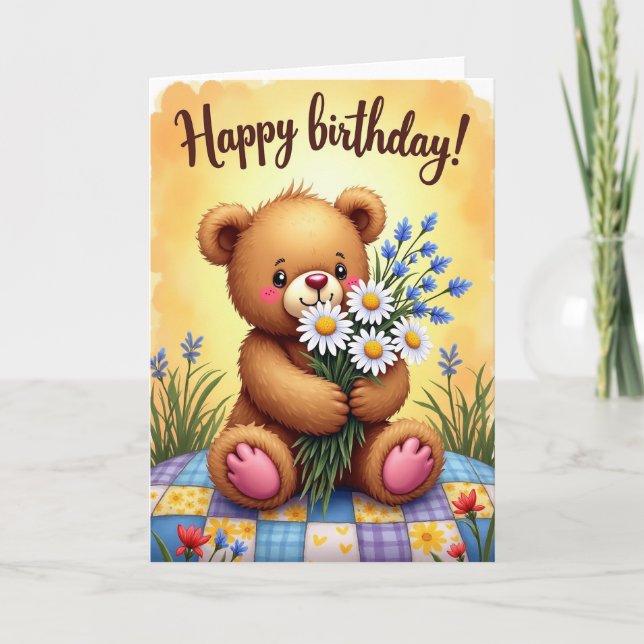 Carte d'anniversaire joyeuse Daisy (Devant)