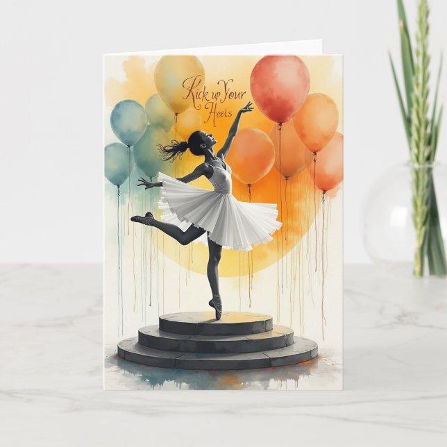 Carte d'anniversaire Joyeuse Danseuse (Devant)