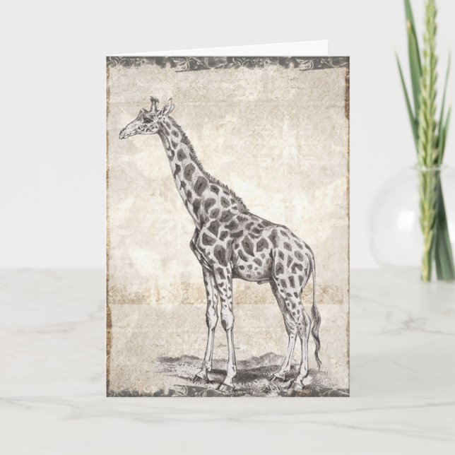 Carte d'anniversaire joyeuse de la girafe de Sepia (Devant)