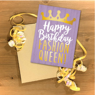 Carte d'anniversaire joyeuse de la reine de mode