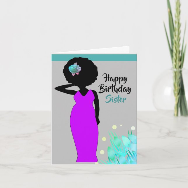 Carte d'anniversaire joyeuse de Soeur Africaine Am (Devant)