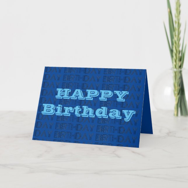 Carte d'anniversaire joyeuse Design géométrique bl (Devant)