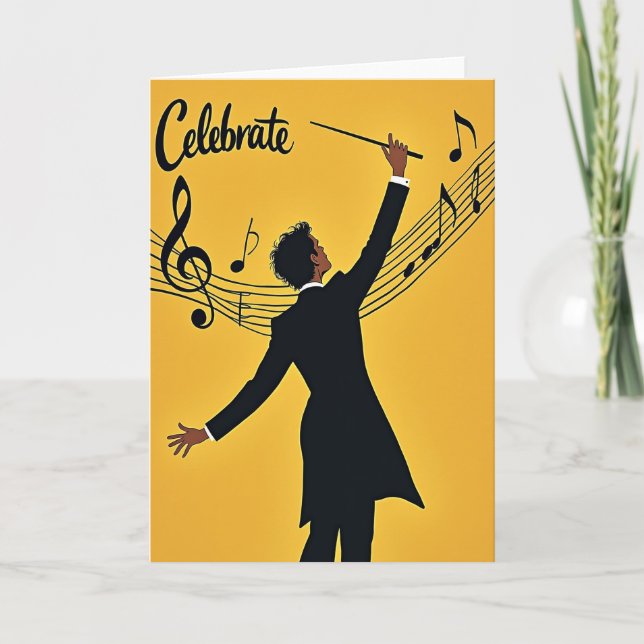 Carte d'anniversaire joyeuse dorée (Devant)