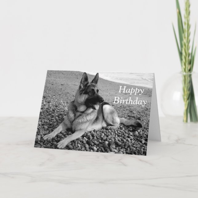 Carte d'anniversaire joyeuse du Chien chiot allema (Devant)