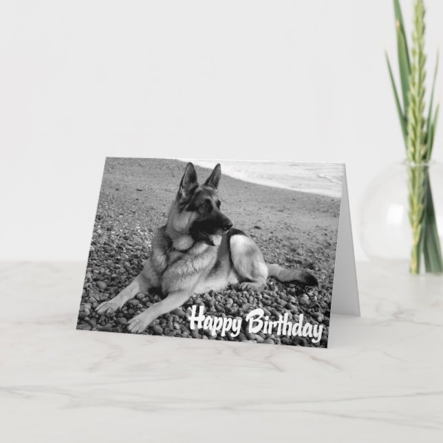 Carte d'anniversaire joyeuse du Chien chiot allema (Devant)
