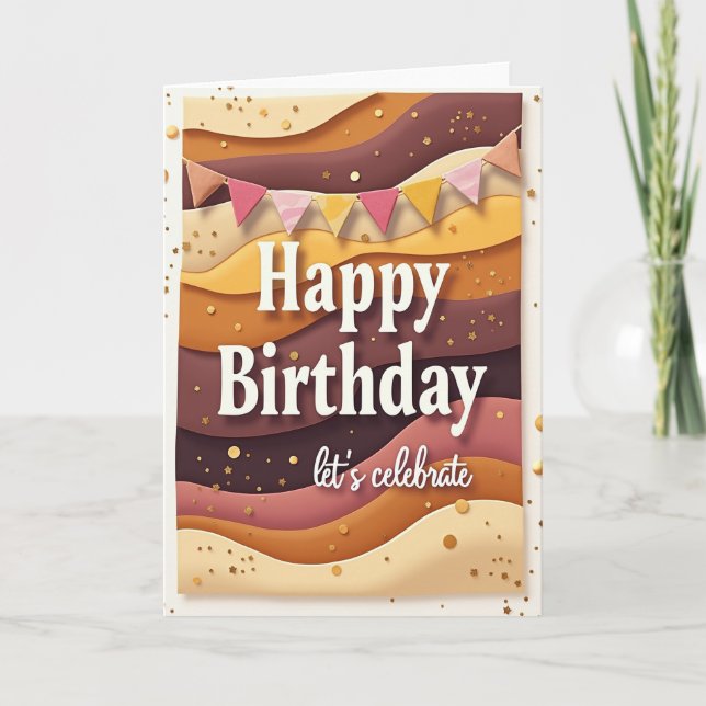 Carte d'anniversaire joyeuse en couches (Devant)
