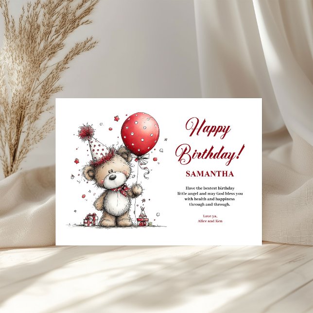 Carte d'anniversaire joyeuse et fantaisiste avec d (Cheerful whimsical animals birthday joy kids greeting card

)