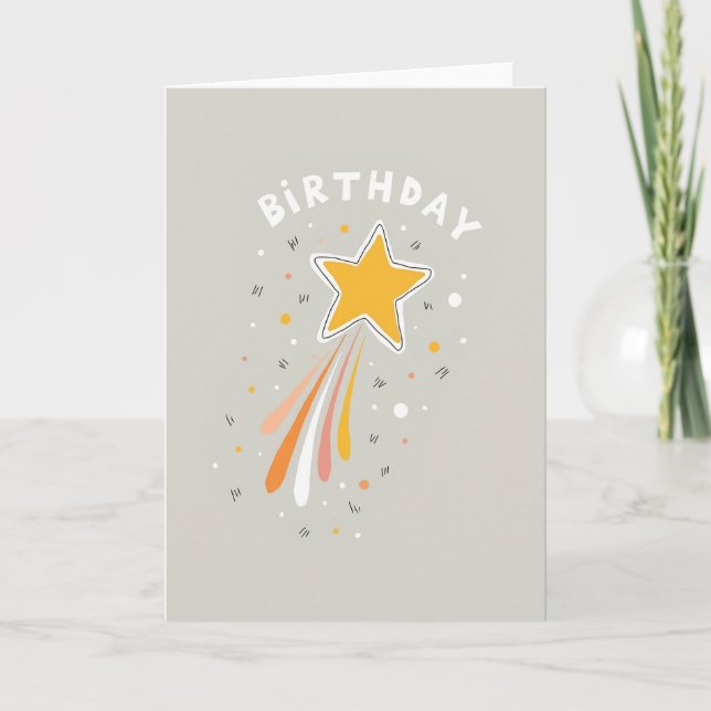 Carte d'anniversaire Joyeuse Étoile Éclatée (Devant)