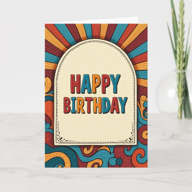 Carte d'anniversaire Joyeuse Explosion de Soleil (Devant)