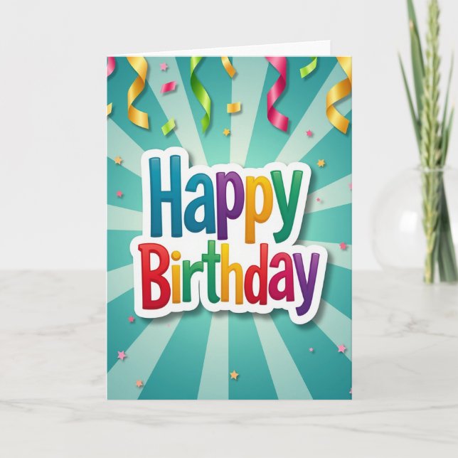 Carte d'anniversaire Joyeuse Explosion de Soleil (Devant)