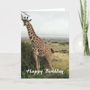 Carte d'anniversaire joyeuse girafe