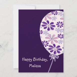Carte d'anniversaire joyeuse Indigo Pink Balloon