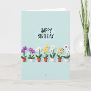 Carte d'anniversaire Joyeuse Orchidée