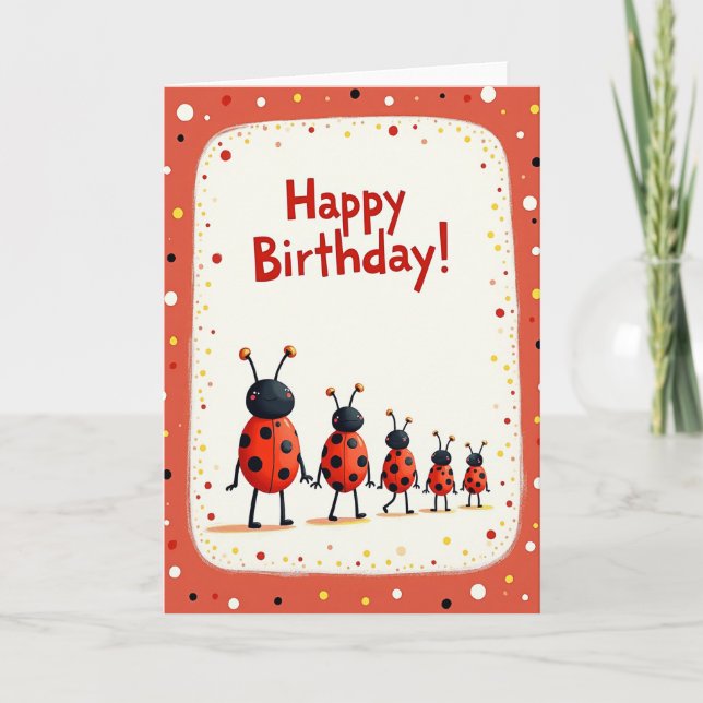 Carte d'anniversaire Joyeuse Parade de Bugs (Devant)