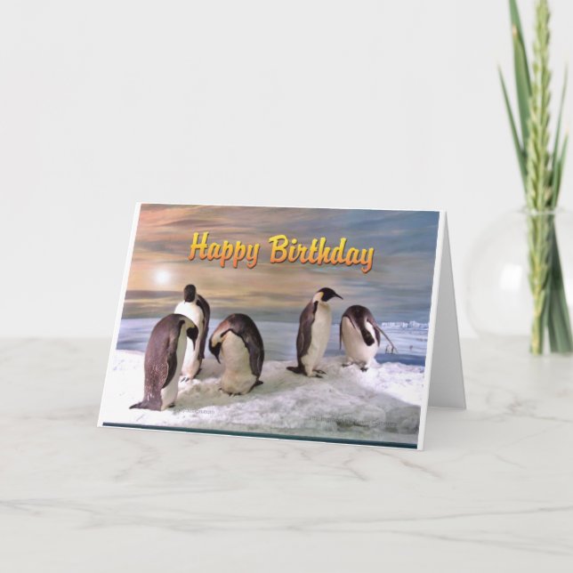 Carte d'anniversaire joyeuse photo de Penguin (Devant)