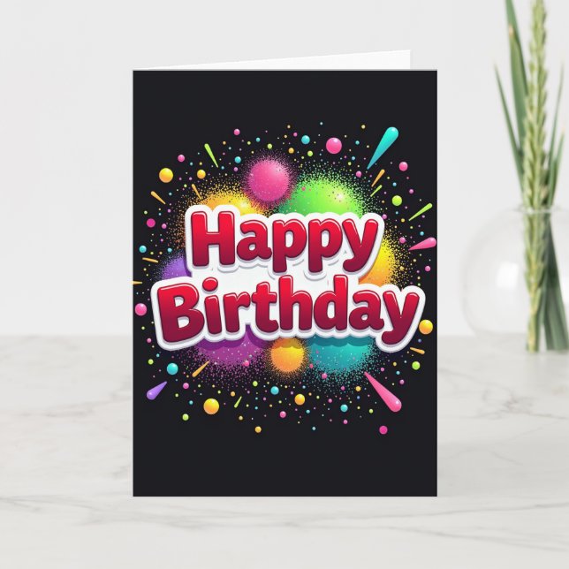 Carte d'anniversaire Joyeuse Poudre (Devant)