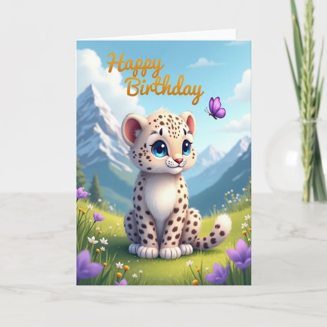 Carte d'anniversaire joyeuse pour chaton aux yeux  (Devant)