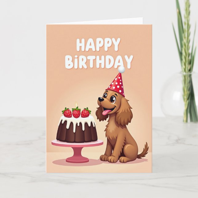 Carte d'anniversaire joyeuse pour chiots (Devant)