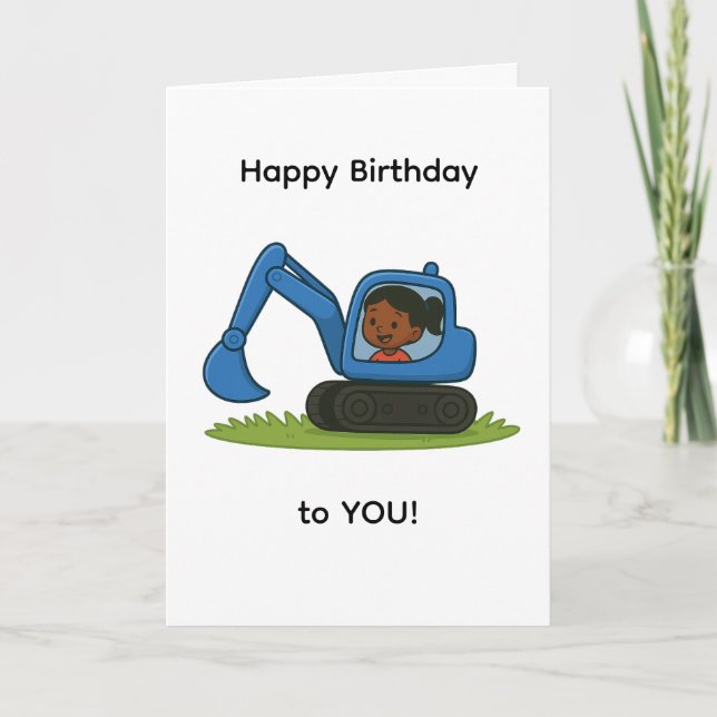 Carte d'anniversaire joyeuse pour fille avec dessi (Devant)