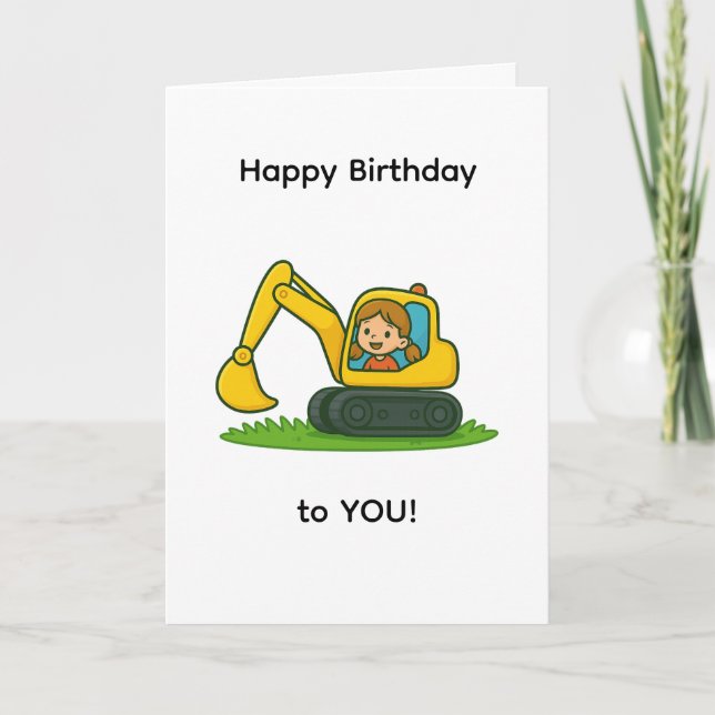 Carte d'anniversaire joyeuse pour fille avec dessi (Devant)