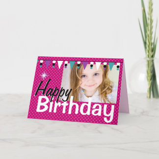 Carte d'anniversaire joyeuse pour fille - Points r
