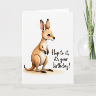 Carte d'anniversaire joyeuse pour kangourou