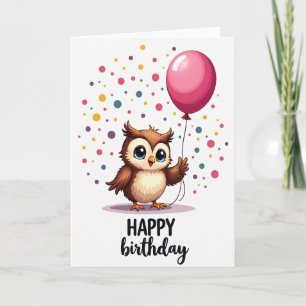 Carte d'anniversaire joyeuse pour Owlets