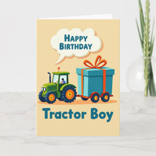 Carte d'anniversaire joyeuse pour tracteur