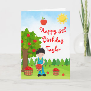 Carte d'anniversaire joyeuse pour un garçon aux ch
