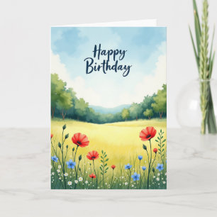 Carte d'anniversaire Joyeuse Prairie