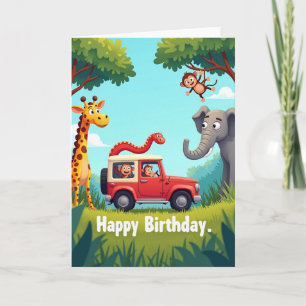 Carte d'anniversaire Joyeuse Safari
