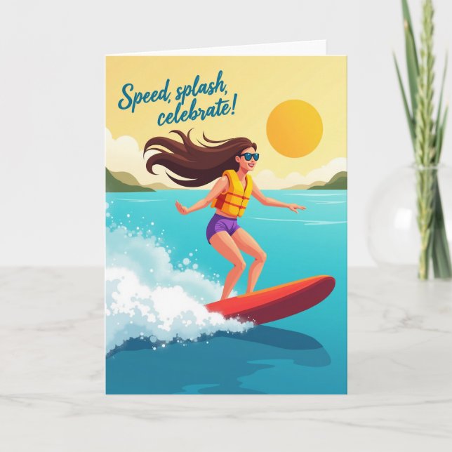 Carte d'anniversaire Joyeuse Surf (Devant)