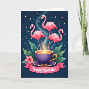 Carte d'anniversaire Joyeuse Théière Aviaire