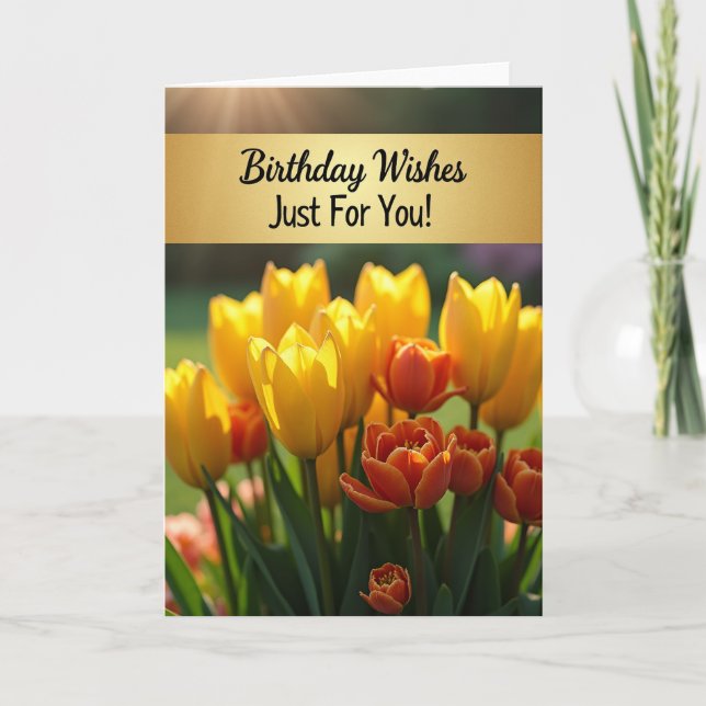 Carte d'anniversaire Joyeuse Tulipe (Devant)