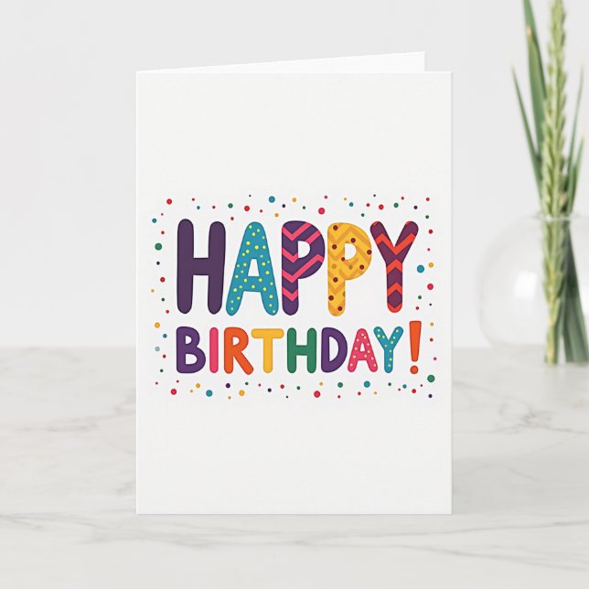 Carte d'anniversaire Joyeuses Couleurs (Devant)