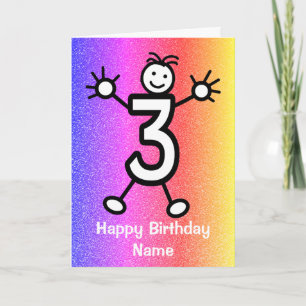 Carte d'anniversaire joyeux 3 ans