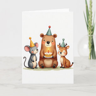 Carte d'anniversaire Joyeux Amis de la Forêt