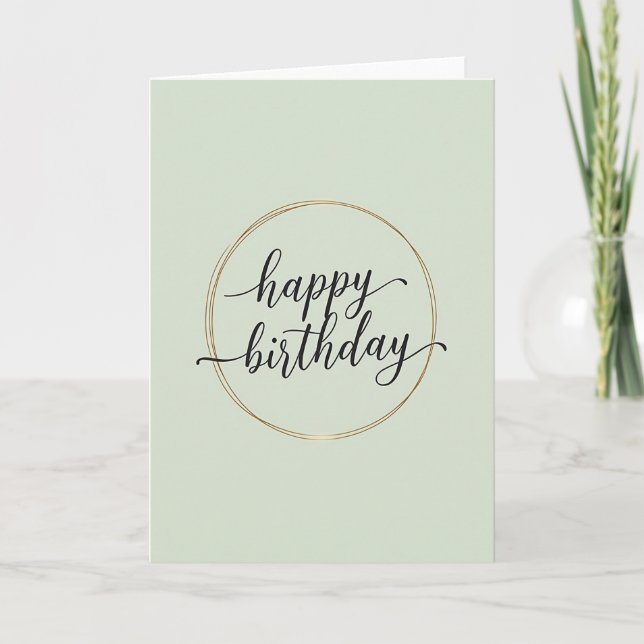 Carte d'anniversaire Joyeux Anneaux Dorés (Devant)