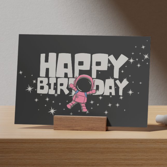 Carte d'anniversaire Joyeux Anniversaire Astronaut (Créateur téléchargé)