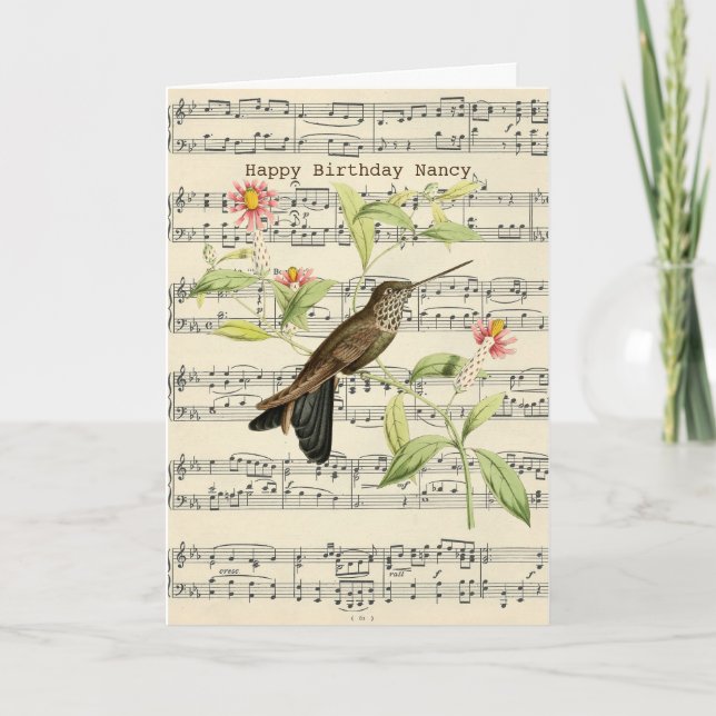 carte d'anniversaire joyeux anniversaire colibri v (Devant)