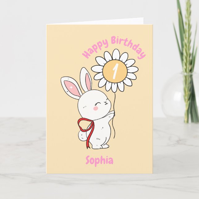 Carte d'anniversaire Joyeux Anniversaire Lapin Tou (Devant)