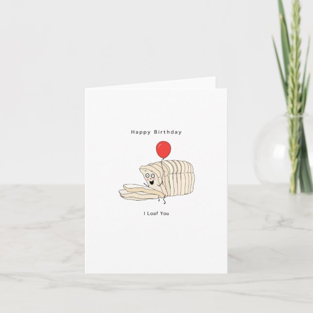 Carte d'anniversaire, Joyeux Anniversaire, Pain, J (Devant)