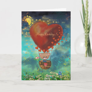 Carte d'anniversaire joyeux avec un ours en peluch